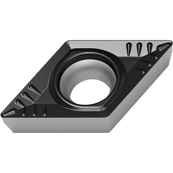 Walter - DCMT RM4 Grade WSM30S Turning Insert - TiAlN+Al2O3+(Al) Finish, 55° Rhombic, 9.53mm Inscr Circle, 3.97mm Thick, 1.2mm Corner Radius - Eagle Tool & Supply