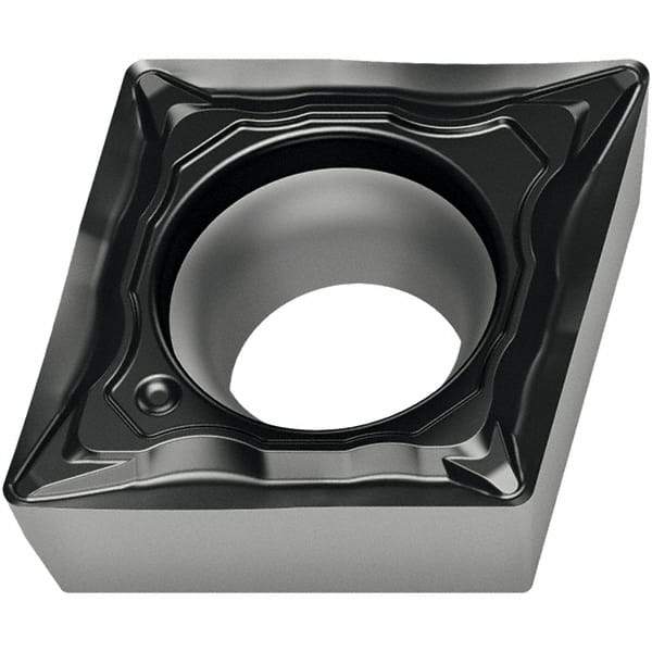 Walter - CCMT FM4 Grade WSM10S Turning Insert - TiAlN+Al2O3+(Al) Finish, 80° Rhombic, 9.53mm Inscr Circle, 3.97mm Thick, 0.8mm Corner Radius - Eagle Tool & Supply