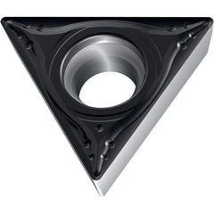 Walter - TCMT MM4 Grade WSM20S Turning Insert - TiAlN+Al2O3+(Al) Finish, 60° Triangle, 6.35mm Inscr Circle, 2.38mm Thick, 0.8mm Corner Radius - Eagle Tool & Supply