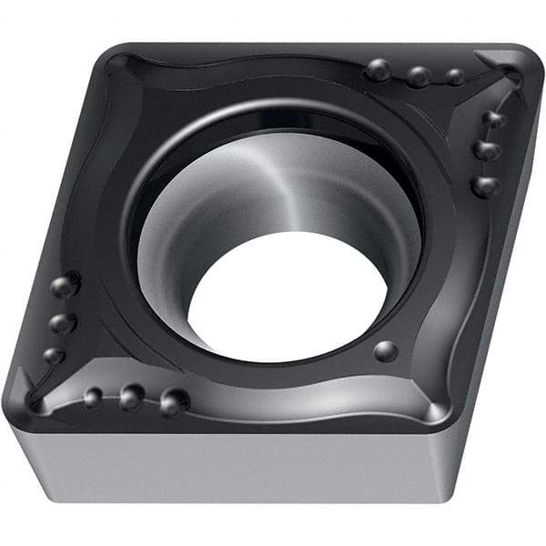 Walter - CCMT MM4 Grade WSM20S Turning Insert - TiAlN+Al2O3+(Al) Finish, 80° Rhombic, 6.35mm Inscr Circle, 2.38mm Thick, 0.4mm Corner Radius - Eagle Tool & Supply