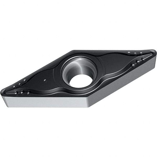 Walter - VBMT MM4 Grade WSM10S Turning Insert - TiAlN+Al2O3+(Al) Finish, 35° Rhombic, 9.53mm Inscr Circle, 4.76mm Thick, 0.8mm Corner Radius - Eagle Tool & Supply