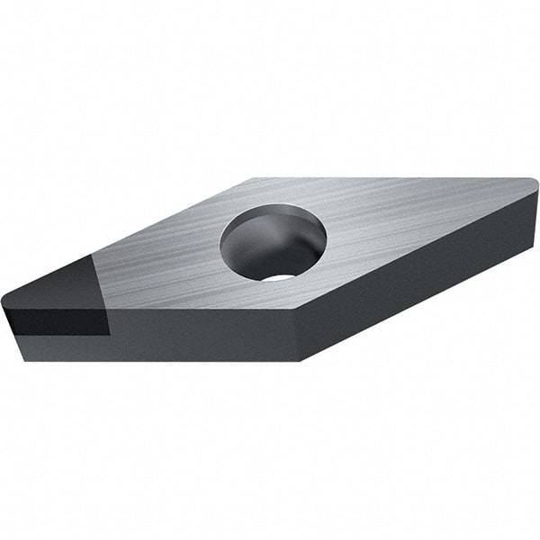 Walter - VCGW FS-1 Grade WDN10 Turning Insert - Polycrystaline Diamond Finish, 35° Rhombic, 6.35mm Inscr Circle, 3.18mm Thick, 0.2mm Corner Radius - Eagle Tool & Supply