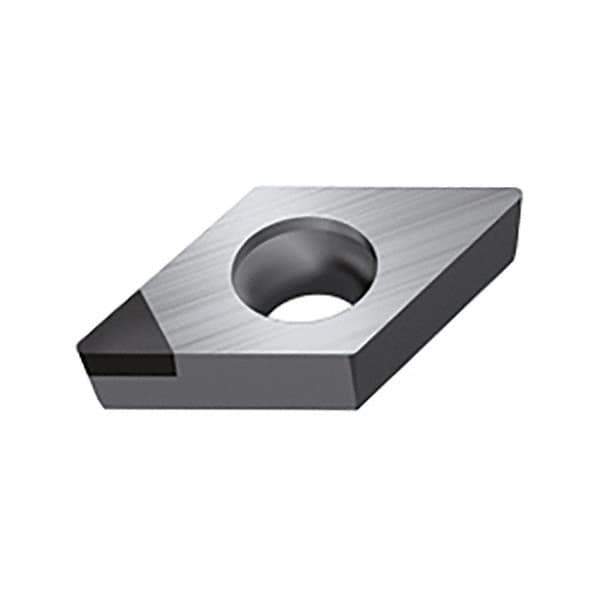 Walter - DCGW FS-1 Grade WDN10 Turning Insert - Polycrystaline Diamond Finish, 55° Rhombic, 6.35mm Inscr Circle, 2.38mm Thick, 0.2mm Corner Radius - Eagle Tool & Supply