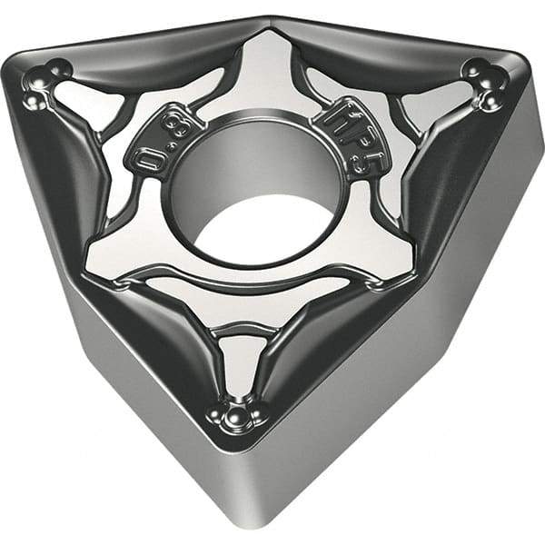 Walter - WNMG MP5 Grade WPP05S Turning Insert - TiCN+Al2O3+(TiCN) Finish, 80° Trigon, 9.53mm Inscr Circle, 4.76mm Thick, 0.8mm Corner Radius - Eagle Tool & Supply