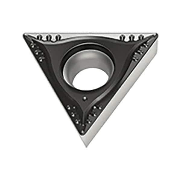 Walter - TCGT MK4 Grade WKK20S Turning Insert - TiCN+Al2O3+(TiCN) Finish, 60° Triangle, 9.53mm Inscr Circle, 3.97mm Thick, 0.8mm Corner Radius - Eagle Tool & Supply