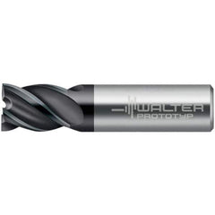 Walter-Prototyp - 8mm, 9mm LOC, 8mm Shank Diam, 44mm OAL, 4 Flute, Solid Carbide Square End Mill - TiAlN Finish, 45° Helix, Right Hand Cut, Right Hand Flute, Series MC321-A-4-S - Eagle Tool & Supply