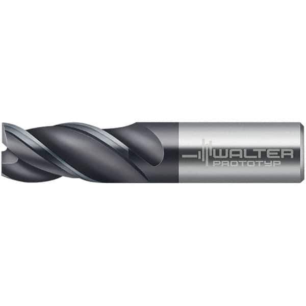 Walter-Prototyp - 10mm, 11mm LOC, 10mm Shank Diam, 51mm OAL, 3 Flute, Solid Carbide Square End Mill - TiAlN Finish, 45° Helix, Right Hand Cut, Right Hand Flute, Series MC321-A-3-S - Eagle Tool & Supply