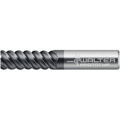 Walter-Prototyp - 10mm, 22mm LOC, 10mm Shank Diam, 72mm OAL, 6 Flute, Solid Carbide Square End Mill - TiAlN Finish, 60° Helix, Right Hand Cut, Right Hand Flute, Series MC129-A-6-B - Eagle Tool & Supply