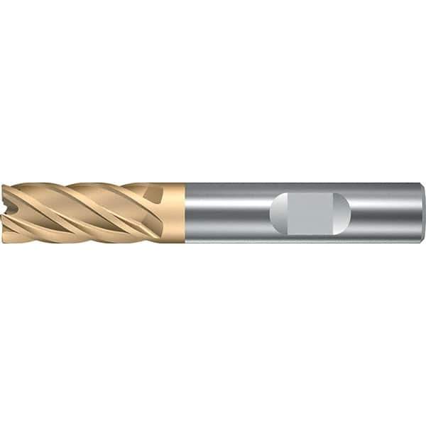 Walter-Prototyp - 12mm, 26mm LOC, 12mm Shank Diam, 83mm OAL, 5 Flute, Solid Carbide Square End Mill - TiAlN/ZrN Finish, 35° Helix, Right Hand Cut, Right Hand Flute, Series H4135217 - Eagle Tool & Supply