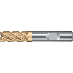 Walter-Prototyp - 12mm, 26mm LOC, 12mm Shank Diam, 83mm OAL, 5 Flute, Solid Carbide Square End Mill - TiAlN/ZrN Finish, 35° Helix, Right Hand Cut, Right Hand Flute, Series H4135217 - Eagle Tool & Supply