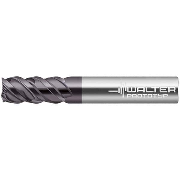 Walter-Prototyp - 20mm, 38mm LOC, 20mm Shank Diam, 104mm OAL, 4 Flute, Solid Carbide Square End Mill - TiAlN Finish, 50° Helix, Right Hand Cut, Right Hand Flute, Series MC326-A-B - Eagle Tool & Supply