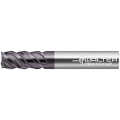 Walter-Prototyp - 10mm, 22mm LOC, 10mm Shank Diam, 72mm OAL, 4 Flute, Solid Carbide Square End Mill - TiAlN Finish, 50° Helix, Right Hand Cut, Right Hand Flute, Series MC326-A-B - Eagle Tool & Supply