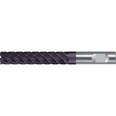 Walter-Prototyp - 18mm, 90mm LOC, 18mm Shank Diam, 155mm OAL, 5 Flute, Solid Carbide Square End Mill - TiAlN Finish, 45° Helix, Right Hand Cut, Right Hand Flute, Series MC122-W-X-K - Eagle Tool & Supply