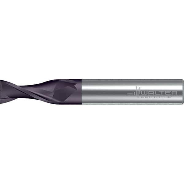Walter-Prototyp - 12mm, 22mm LOC, 12mm Shank Diam, 83mm OAL, 2 Flute, Solid Carbide Square End Mill - TiAlN Finish, 30° Helix, Right Hand Cut, Right Hand Flute, Series MC216-A-2-B - Eagle Tool & Supply
