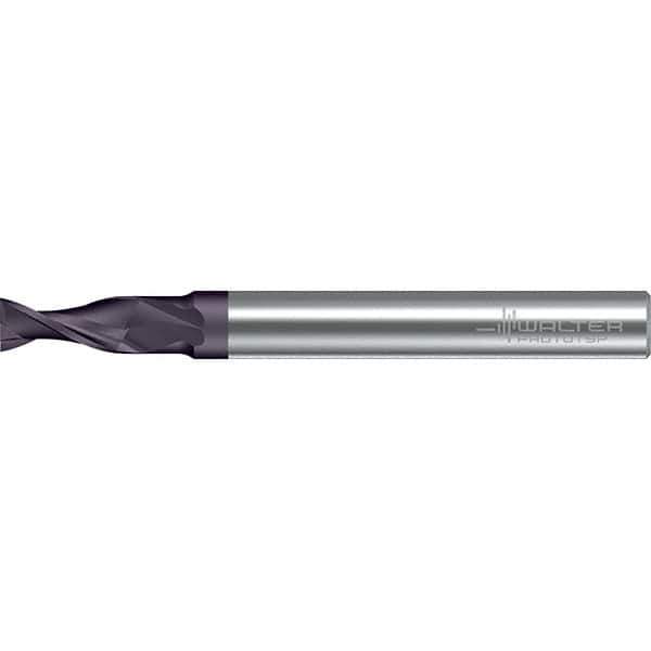 Walter-Prototyp - 7mm, 13mm LOC, 8mm Shank Diam, 63mm OAL, 2 Flute, Solid Carbide Square End Mill - TiAlN Finish, 30° Helix, Right Hand Cut, Right Hand Flute, Series MC216-A-2-B - Eagle Tool & Supply