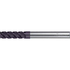 Walter-Prototyp - 10mm, 50mm LOC, 10mm Shank Diam, 118mm OAL, 4 Flute, Solid Carbide Square End Mill - TiAlN Finish, 45° Helix, Right Hand Cut, Right Hand Flute, Series MC122-A-X - Eagle Tool & Supply