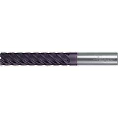 Walter-Prototyp - 25mm, 45mm LOC, 25mm Shank Diam, 121mm OAL, 5 Flute, Solid Carbide Square End Mill - TiAlN Finish, 45° Helix, Right Hand Cut, Right Hand Flute, Series MC122-W-B - Eagle Tool & Supply
