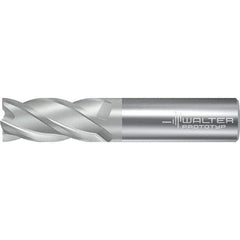 Walter-Prototyp - 19.05mm, 38mm LOC, 19.05mm Shank Diam, 101.6mm OAL, 4 Flute, Solid Carbide Square End Mill - TiAlN/TiAl Finish, 38° Helix, Right Hand Cut, Right Hand Flute, Series AH2034217 - Eagle Tool & Supply