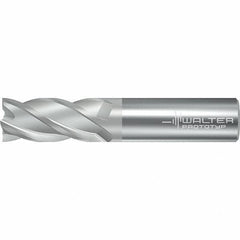 Walter-Prototyp - 12.7mm, 25mm LOC, 12.7mm Shank Diam, 88.9mm OAL, 4 Flute, Solid Carbide Square End Mill - TiAlN/TiAl Finish, 38° Helix, Right Hand Cut, Right Hand Flute, Series AH2034217 - Eagle Tool & Supply