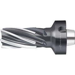 Walter - 63mm, 121mm LOC, 80mm Shank Diam, 168mm OAL, 6 Flute, High Speed Steel Square End Mill - Uncoated, 25° Helix, Right Hand Cut, Right Hand Flute, Series F1682-N - Eagle Tool & Supply