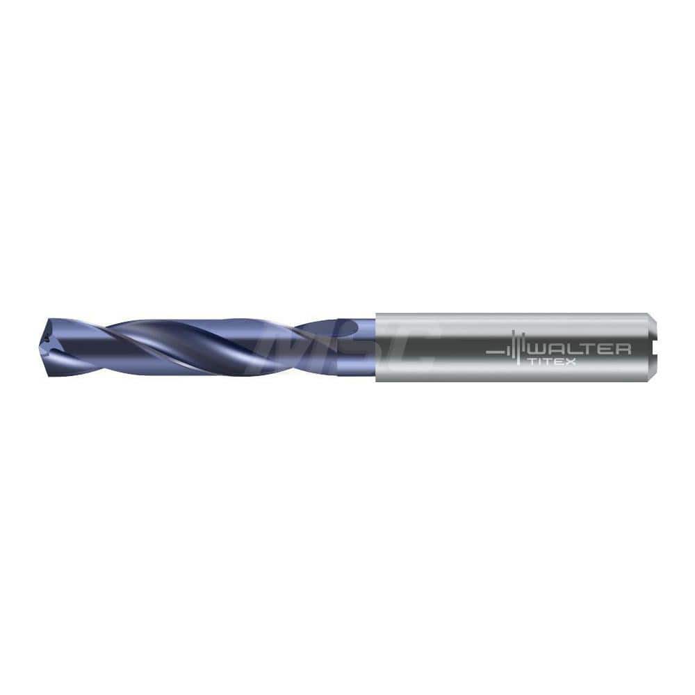Screw Machine Length Drill Bit: 0.5787″ Dia, 140 °, Solid Carbide Coated, Right Hand Cut, Straight-Cylindrical Shank, Series DC150-03-A1