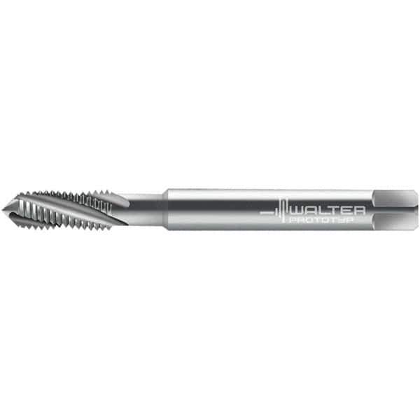 Walter-Prototyp - 3/8-16 ~DIN 2184-1 4 Flute 3B Semi-Bottoming Spiral Flute Tap - High Speed Steel, Uncoated, 101.77mm OAL, Right Hand Flute, Right Hand Thread, 7.860, Series 224104 - Eagle Tool & Supply