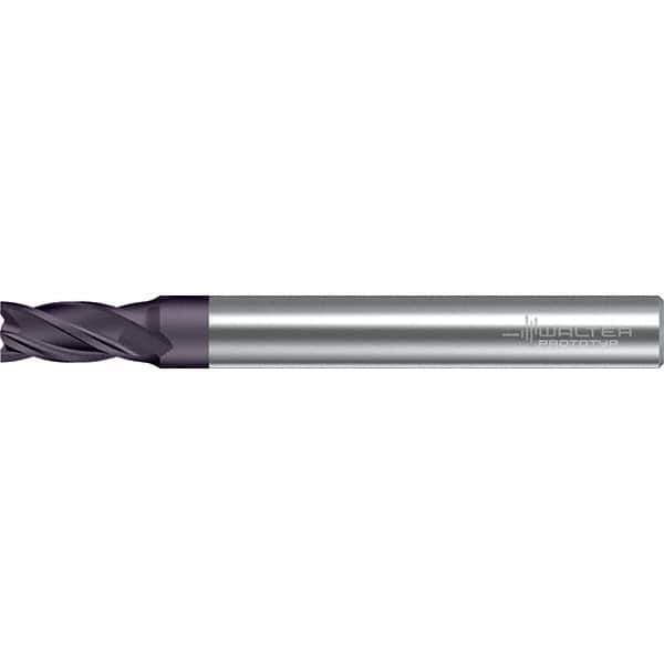 Walter-Prototyp - 7mm, 11mm LOC, 8mm Shank Diam, 58mm OAL, 4 Flute, Solid Carbide Square End Mill - TiAlN Finish, 30° Helix, Right Hand Cut, Right Hand Flute, Series MC111-A-4-A - Eagle Tool & Supply