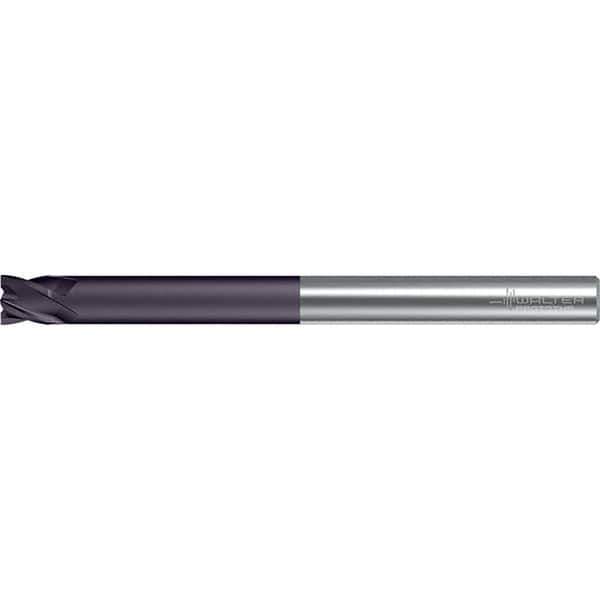 Walter-Prototyp - 8.3mm, 8mm LOC, 8mm Shank Diam, 100mm OAL, 4 Flute, Solid Carbide Square End Mill - TiAlN Finish, 30° Helix, Right Hand Cut, Right Hand Flute, Series MC112-A-4-X - Eagle Tool & Supply