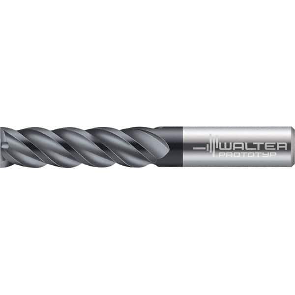 Walter-Prototyp - 20mm, 38mm LOC, 20mm Shank Diam, 104mm OAL, 5 Flute, Solid Carbide Square End Mill - TiAlN Finish, 45° Helix, Right Hand Cut, Right Hand Flute, Series MC122-A-B - Eagle Tool & Supply