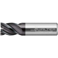 Walter-Prototyp - 12mm, 22mm LOC, 12mm Shank Diam, 73mm OAL, 4 Flute, Solid Carbide Square End Mill - TiAlN Finish, 45° Helix, Right Hand Cut, Right Hand Flute, Series MC321-A-4-A - Eagle Tool & Supply