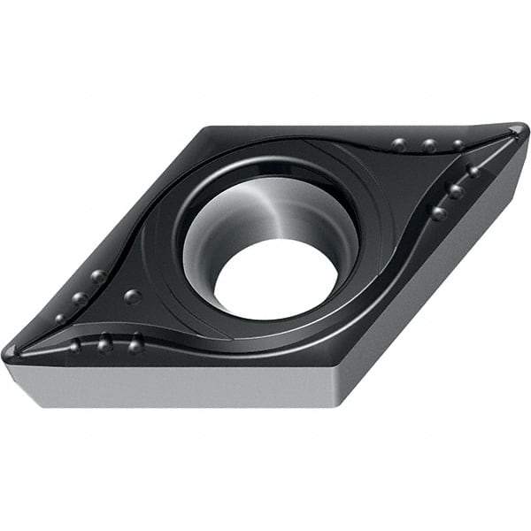 Walter - DCMT MP4 Grade WPP10S Turning Insert - TiCN+Al2O3+(TiCN) Finish, 55° Rhombic, 9.53mm Inscr Circle, 3.97mm Thick, 1.2mm Corner Radius - Eagle Tool & Supply