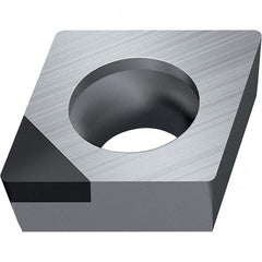Walter - CCGW FS-1 Grade WDN10 Turning Insert - Polycrystaline Diamond Finish, 80° Rhombic, 12.7mm Inscr Circle, 4.76mm Thick, 0.8mm Corner Radius - Eagle Tool & Supply