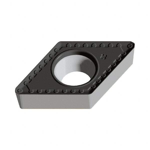 Walter - DCMT PM Grade WKK10S Turning Insert - TiCN+Al2O3+(TiCN) Finish, 55° Rhombic, 9.53mm Inscr Circle, 3.97mm Thick, 0.4mm Corner Radius - Eagle Tool & Supply