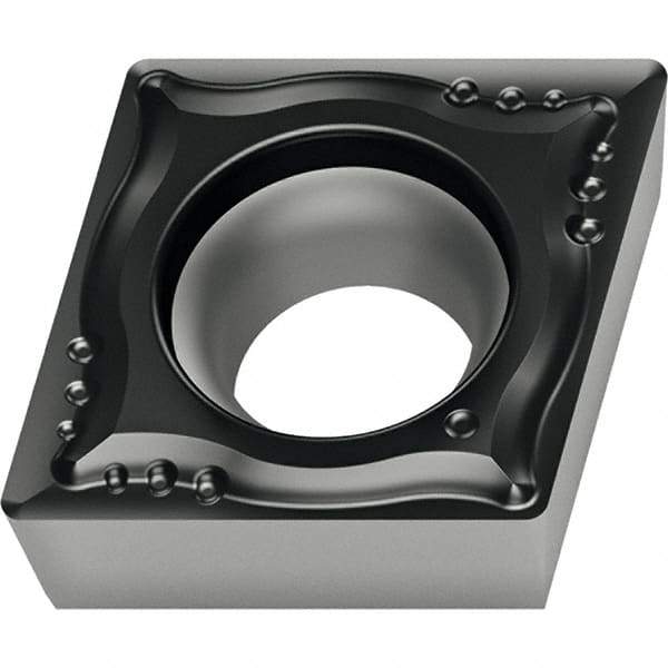 Walter - CCGT MM4 Grade WSM20S Turning Insert - TiAlN+Al2O3+(Al) Finish, 80° Rhombic, 6.35mm Inscr Circle, 2.38mm Thick, 0.8mm Corner Radius - Eagle Tool & Supply