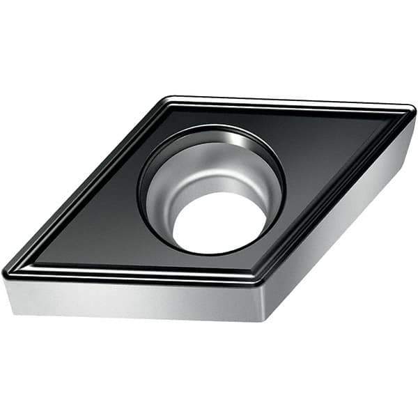Walter - DCMT FM6 Grade WSM30S Turning Insert - TiAlN+Al2O3+(Al) Finish, 55° Rhombic, 6.35mm Inscr Circle, 2.38mm Thick, 0.4mm Corner Radius - Eagle Tool & Supply