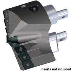 Kennametal - Series KSEM Plus, Head Connection FDS90, 101.6mm Max Diam Interchangeable Pilot Drill Head - KSEMP3400HPGM Pilot Drill, 34mm Pilot Drill Diam, 7 Nonpilot Inserts, 61.78mm Head Length - Eagle Tool & Supply