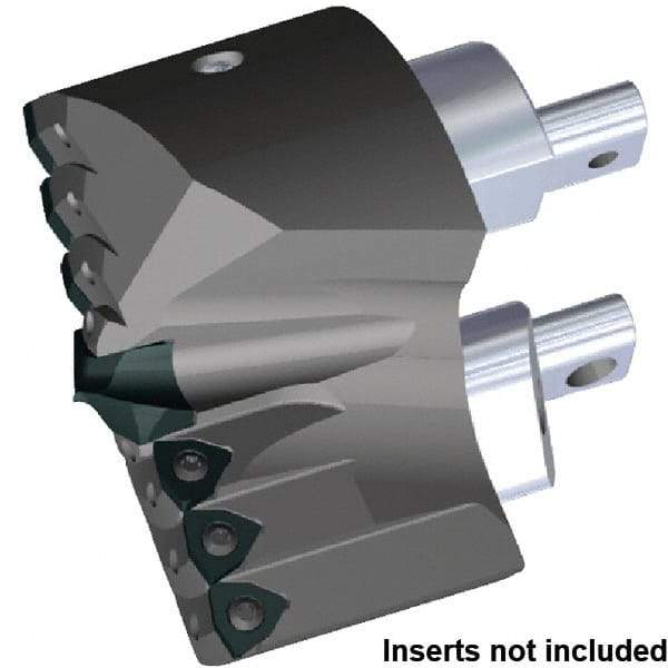 Kennametal - Series KSEM Plus, Head Connection FDS90, 101.6mm Max Diam Interchangeable Pilot Drill Head - KSEMP3400HPGM Pilot Drill, 34mm Pilot Drill Diam, 7 Nonpilot Inserts, 59.38mm Head Length - Eagle Tool & Supply