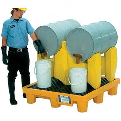 UltraTech - 66 Gal Sump, 1,500 Lb Capacity, 2 Drum, Polyethylene P2 Drum Rack Containment System - 53" Long x 53" Wide x 44-3/4" High, Two-Tier Drum Configuration - Eagle Tool & Supply