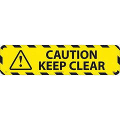 NMC - Caution Keep Clear, Anti-Skid Pressure-Sensitive Vinyl Floor Sign - Rectangle, Black on Yellow, Adhesive Backed, For Restroom, Janitorial & Housekeeping - Eagle Tool & Supply