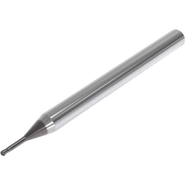 Seco - 1.5mm Diam, 1.5mm LOC, 2 Flute Solid Carbide Ball End Mill - SIRON-A Finish, Single End, 50mm OAL, 4mm Shank Diam, Spiral Flute - Eagle Tool & Supply