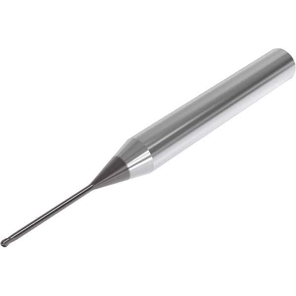 Seco - 3mm Diam, 3mm LOC, 2 Flute Solid Carbide Ball End Mill - SIRON-A Finish, Single End, 90mm OAL, 6mm Shank Diam, Spiral Flute - Eagle Tool & Supply
