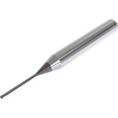 Seco - 3mm Diam, 3mm LOC, 2 Flute Solid Carbide Ball End Mill - SIRON-A Finish, Single End, 90mm OAL, 6mm Shank Diam, Spiral Flute - Eagle Tool & Supply