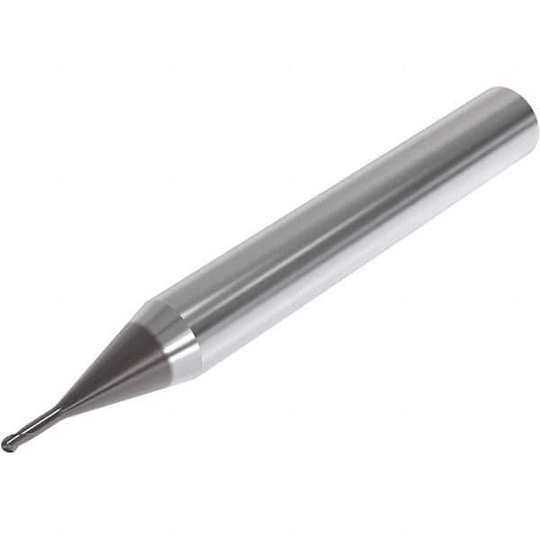 Seco - 3mm Diam, 3mm LOC, 2 Flute Solid Carbide Ball End Mill - SIRON-A Finish, Single End, 60mm OAL, 6mm Shank Diam, Spiral Flute - Eagle Tool & Supply