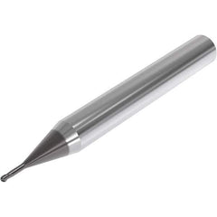 Seco - 3mm Diam, 3mm LOC, 2 Flute Solid Carbide Ball End Mill - SIRON-A Finish, Single End, 60mm OAL, 6mm Shank Diam, Spiral Flute - Eagle Tool & Supply