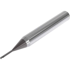 Seco - 3mm Diam, 3mm LOC, 3 Flute Solid Carbide Ball End Mill - SIRON-A Finish, Single End, 70mm OAL, 6mm Shank Diam, Spiral Flute - Eagle Tool & Supply