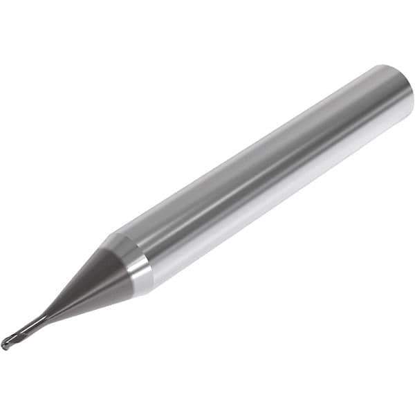 Seco - 2mm Diam, 2mm LOC, 3 Flute Solid Carbide Ball End Mill - SIRON-A Finish, Single End, 50mm OAL, 6mm Shank Diam, Spiral Flute - Eagle Tool & Supply