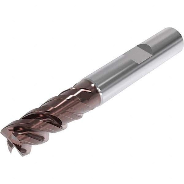 Seco - 6mm, 4 Flute, Single End, Solid Carbide, Corner Chamfer End Mill - 57mm OAL, 48° Helix, Right Hand Flute, 12mm LOC, Right Hand Cut, 18mm Extended Reach - Eagle Tool & Supply