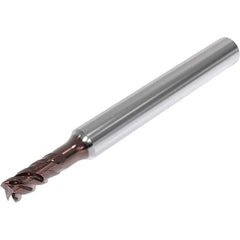 Seco - 4mm, 4 Flute, Single End, Solid Carbide, Corner Chamfer End Mill - 57mm OAL, 48° Helix, Right Hand Flute, 8mm LOC, Right Hand Cut, 13mm Extended Reach - Eagle Tool & Supply