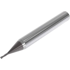 Seco - 0.8mm, 2 Flute, Single End, Solid Carbide, 0.05mm Corner Radius End Mill - 50mm OAL, 30° Helix, Right Hand Flute, 1.2mm LOC, Right Hand Cut, 2.5mm Extended Reach - Eagle Tool & Supply