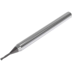 Seco - 1mm, 2 Flute, Single End, Solid Carbide, 0.1mm Corner Radius End Mill - 50mm OAL, 30° Helix, Right Hand Flute, 1.5mm LOC, Right Hand Cut, 5mm Extended Reach - Eagle Tool & Supply